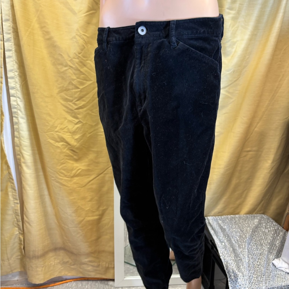 Womens Black Corduroy Tapered Straight Leg Pants Five Pocket Classic Trousers